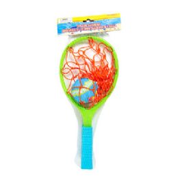 24 Wholesale Splash Net Catch Game Age 6+ 2rackets/1 Splash Ball Netbag/hdr 5.75x13in Rackets/2.5in Ball