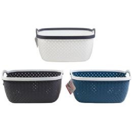 24 Bulk Storage Basket Rect W/handle 10.2 X 7.3 X 5.3in 3ast Colors