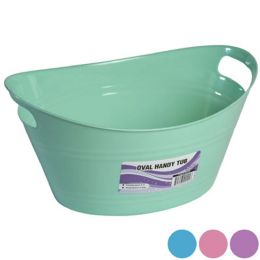 48 Wholesale Basket Oval Tub W/double Handles 5.25 X 12.5 -4 Colors In Pdq #oval Handy