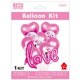 24 Wholesale 13pc V-Day Balloon Set 12/300s 23"/1pc Foil Balloon "love" 1