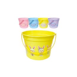 48 Bulk Easter Plastic Bucket 8"x5"h Assorted Colors