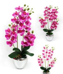 12 Pieces 19 Inch Simulation Orchid Potted Plants - Artificial Flowers