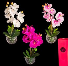 12 Pieces 15 Inch Simulation Orchid With Basin - Garden Planters and Pots