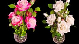 12 Pieces 15 Inch Rose With Pot - Garden Planters and Pots