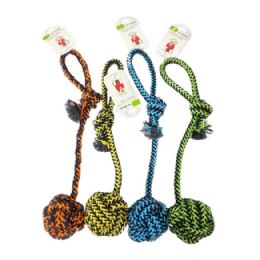 24 Pieces Rope Knot Ball With Tug Handle - Pet Accessories