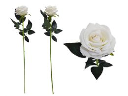144 Pieces Premium Single Stem Rose Flower, White Color Only - Artificial Flowers