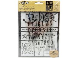 78 Wholesale ArT-C 48 Piece Nautical Stamps And Adhesive Alphabet Stencil