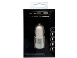 42 Bulk Charge Fuel 2.4 Amp Dual Port Usb Car Charger With Metal Trim