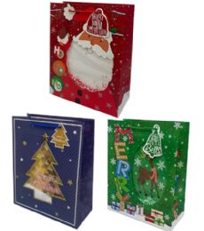 144 Pieces Christmas Lg Shaker Preium Bag - Christmas Gift Bags and Boxes