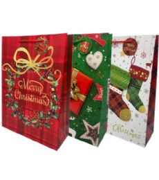 120 Pieces Xmas Xl Glitter & Pop Up Premium Bags - Christmas Gift Bags and Boxes