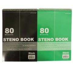 48 Pieces Bazic 80 Ct 6x9 Green Tint Steno Book - Office Accessories