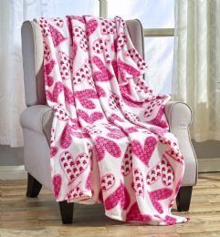 12 Pieces Heart Ultra Plush Throw Blanket Valentine's Day Home Decor - Micro Plush Blankets