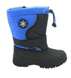 12 Bulk Kids Warm Insulated Winter Boot In Blue