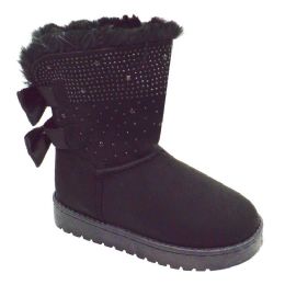 12 Pairs Girls Toddler Little Kid Warm Fur Winter Ankle Boot In Black - Girls Boots