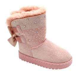 12 Pairs Girls Toddler Little Kid Warm Fur Winter Ankle Boot In Pink - Girls Boots