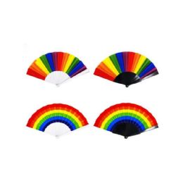 24 Pieces Rainbow Hand Folding Fan - Novelty Toys
