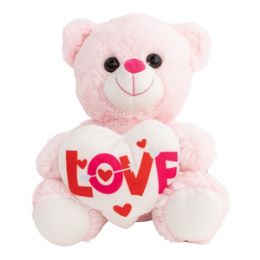 12 Wholesale 10" Plush Pink Love Bear