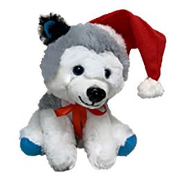 36 Bulk 8" Plush Christmas Husky Dog