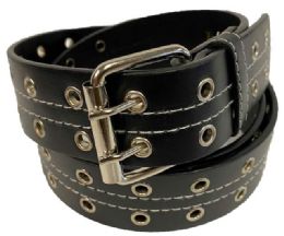 72 of Black Color Man Belt With 2 Holes