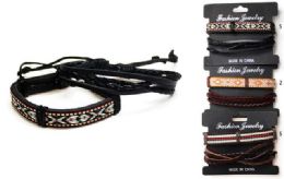 120 Pieces Wholesale 2pcs Set Faux Leather Bracelet - Bracelets