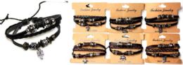 120 Pieces Fashion Faux Leather Bracelet - Bracelets