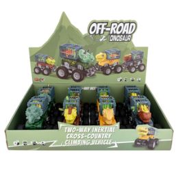 8 Wholesale Friction Powered OfF-Road Dinosaur Vehicle - 3 Piece Set