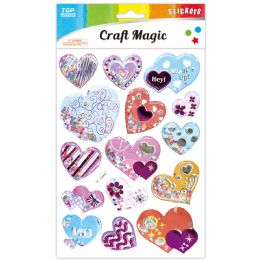 12 Pieces Stickers (hearts) - Stickers