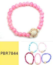 120 Pieces White Turtle Tie Dye Beaded Bracelet - Bracelets