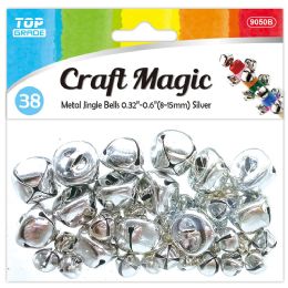 12 Wholesale Metal Jingle Bell 12/240s 32ct Assorted Sizes 8mM-15mm Silver