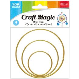 12 Packs Brass Rings 2"/1pc 3"/1pc - Stickers