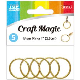 12 Packs Brass Rings 1"/5pc - Stickers
