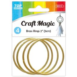12 Packs Brass Rings 2"/4pc - Stickers