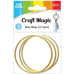12 Packs Brass Rings 2.5"/3pc - Stickers
