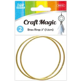 12 Packs Brass Rings 3"/2pc - Stickers
