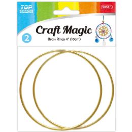 12 Packs Brass Rings 4"/2pc - Stickers