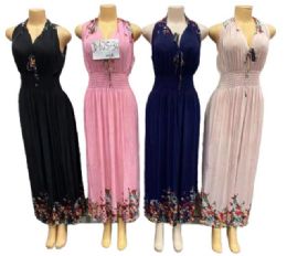 24 Pieces Floral Maxi Long Dresses Assorted - Womens Sundresses & Fashion