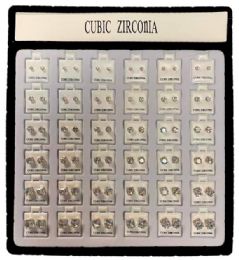 36 Bulk Cubic Zirconia Studs Earring