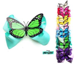 96 Pieces Colorful Butterfly Bow Tie Hair Clip - Headbands