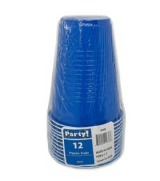 24 Wholesale 12pc 16oz Royal Blue Bi Clr Plastic Cup