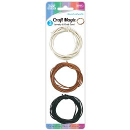 12 Pieces Leatherette Round Cord 18ft - Craft Tools