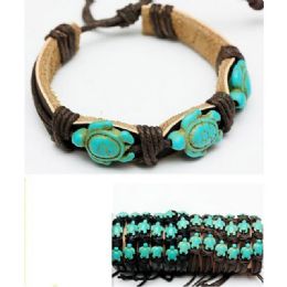 12 Pieces Wholesale Turtle Faux Leather Bracelet tq - Bracelets