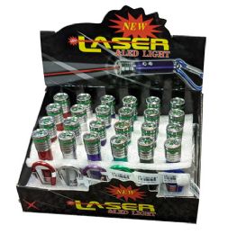 24 Pieces Wholesale 2 In 1 Laser Pointer Led Flash Light Keychain - Toys & Games