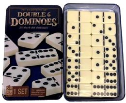 12 Pieces Wholesale Dominoes With Metal Box - Dominoes & Chess