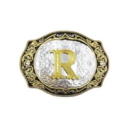 12 Pieces Golden Initial R Belt Buckle - Belt Buckles