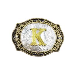 12 Pieces Golden Initial K Belt Buckle - Belt Buckles
