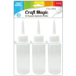 144 Wholesale 3-Piece applicator bottles ez-squeeze 3.2x13.2cm 59ml