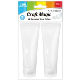 144 Wholesale 2-Piece ez-squeeze clear tubes 11.9x4.6x2.9cm 50ml