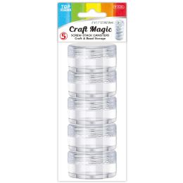 144 Wholesale 5-Piece screw-stack canisters 2.5x2.8cm