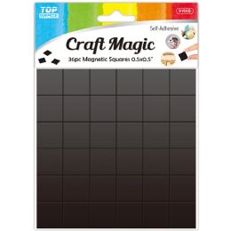 144 Pieces 36-Piece 12mm magnet square peel-n-stick - Refrigerator Magnets