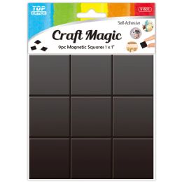 144 Pieces 9-Piece 25mm magnet squares peel-n-stick - Refrigerator Magnets